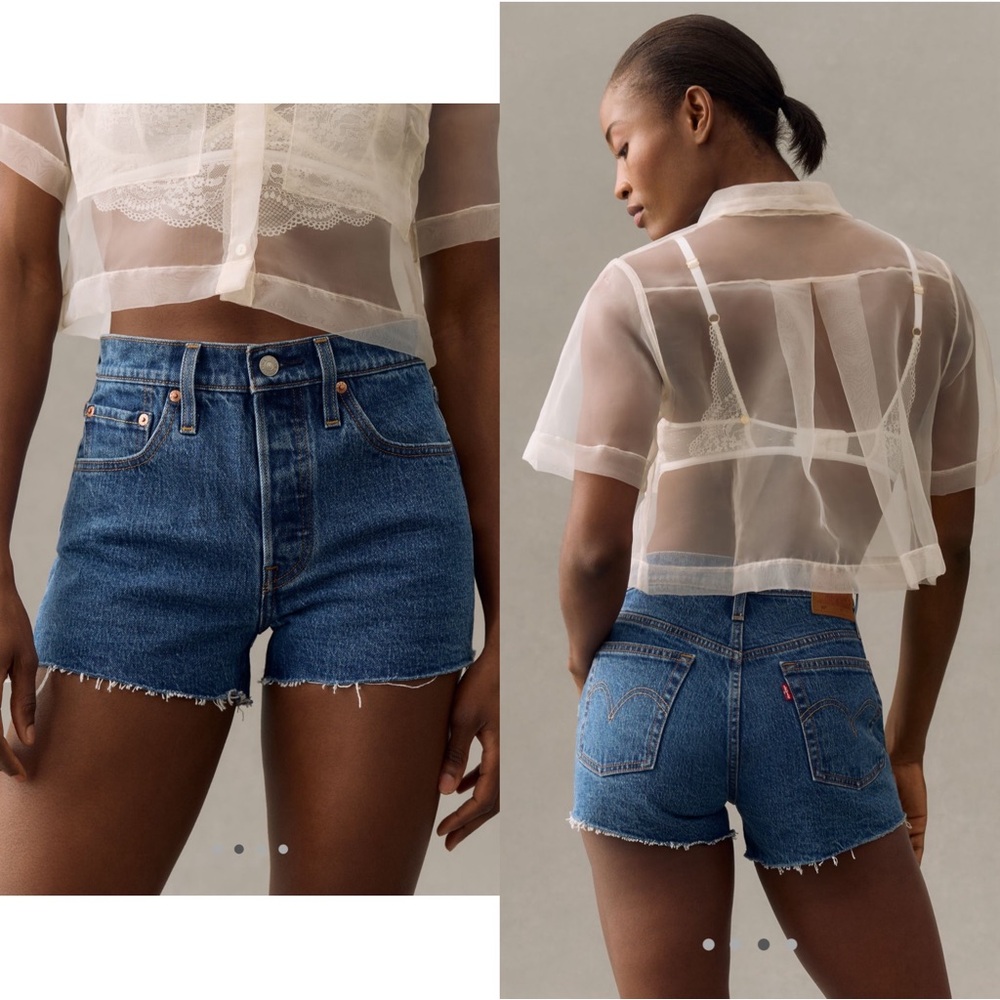 Levi’s 501 Original Denim Dark Wash Cut Off Shorts